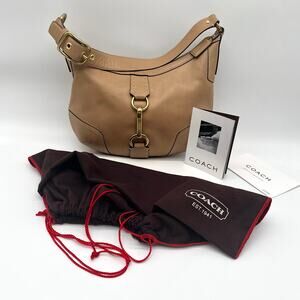 COACH Hamptons Leather Shoulder Bag, Dust Bag, Care Card Included